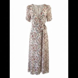 Hayden Floral Maxi Dress in Cream and Red